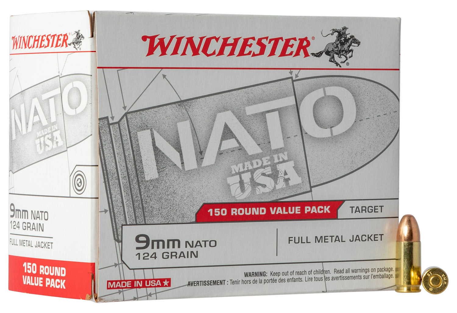WIN USA9NATO        9MM     124 FMJ          150/5