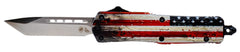 TEMP SWUS232   SML G2 WOOD US FLAG TANTO 440C SLV
