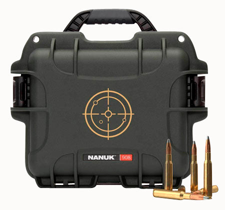NANUK 908AMMO1   NANUK CASE W/WHT TARGET LOGO BLK