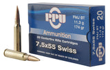 PPU PP7SF       7.5X55SWISS 174 FMJ          20/10