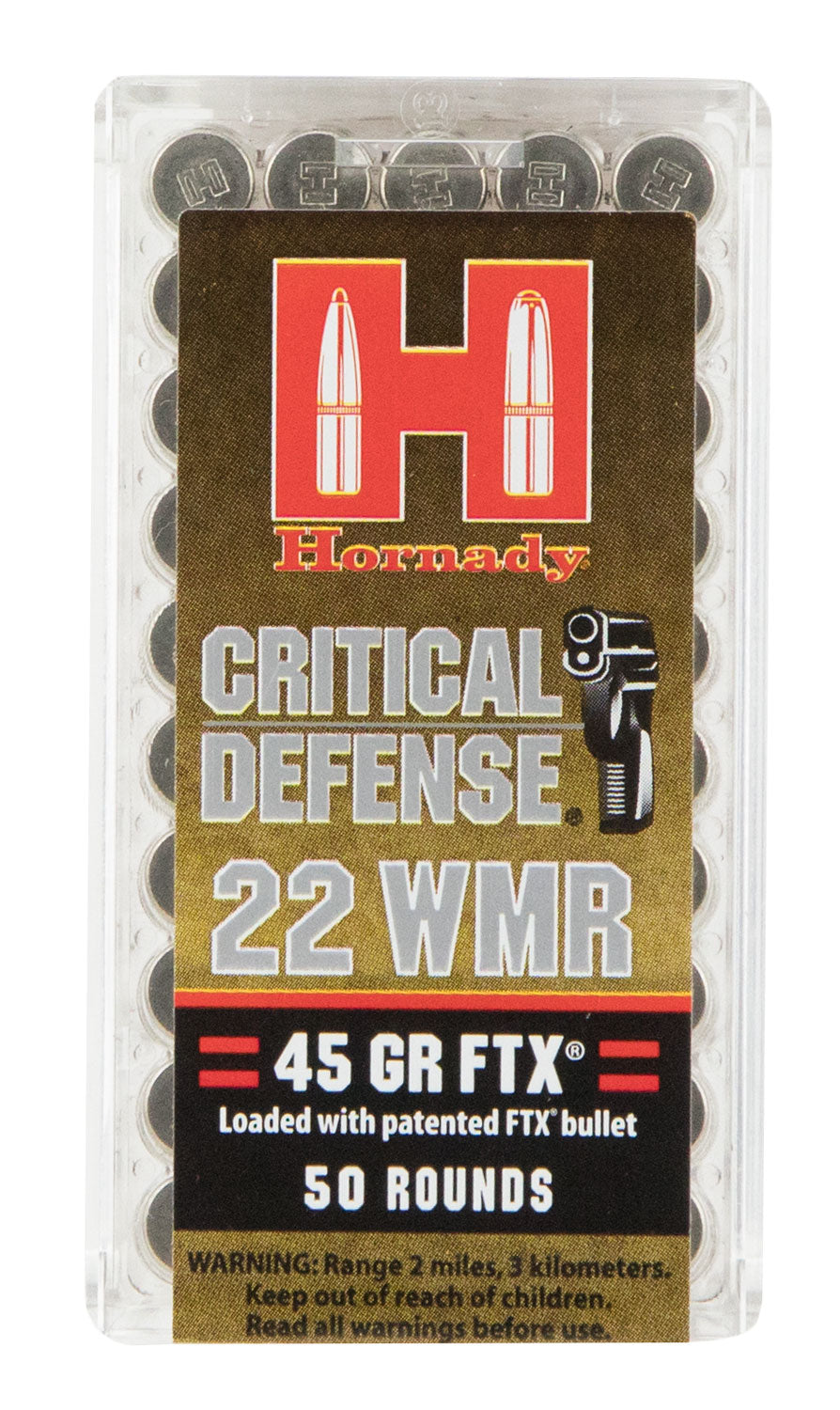 HORN 83200  CRITDEF     22WMR   45 FTX       50/40