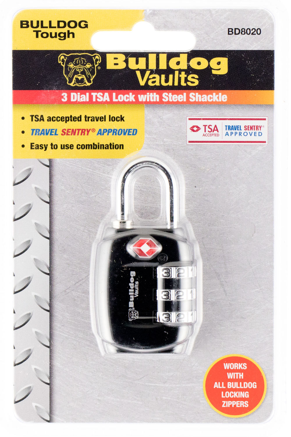 BDOG BD8020      TSA LOCK W/STEEL SHANK