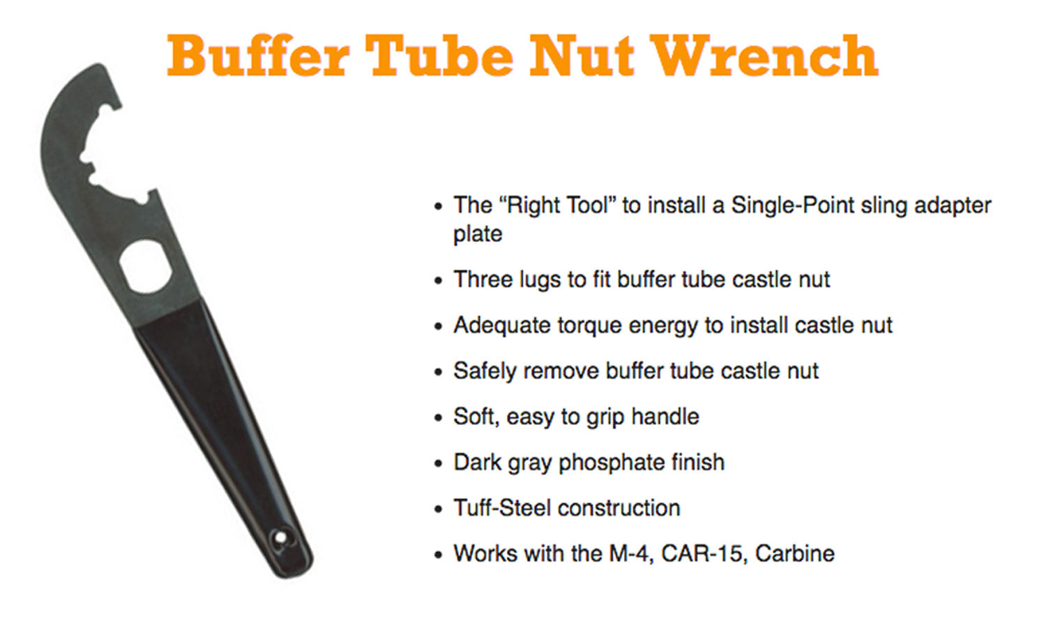 OUT BTNW-28197   M4 BUFFER TUBE WRENCH