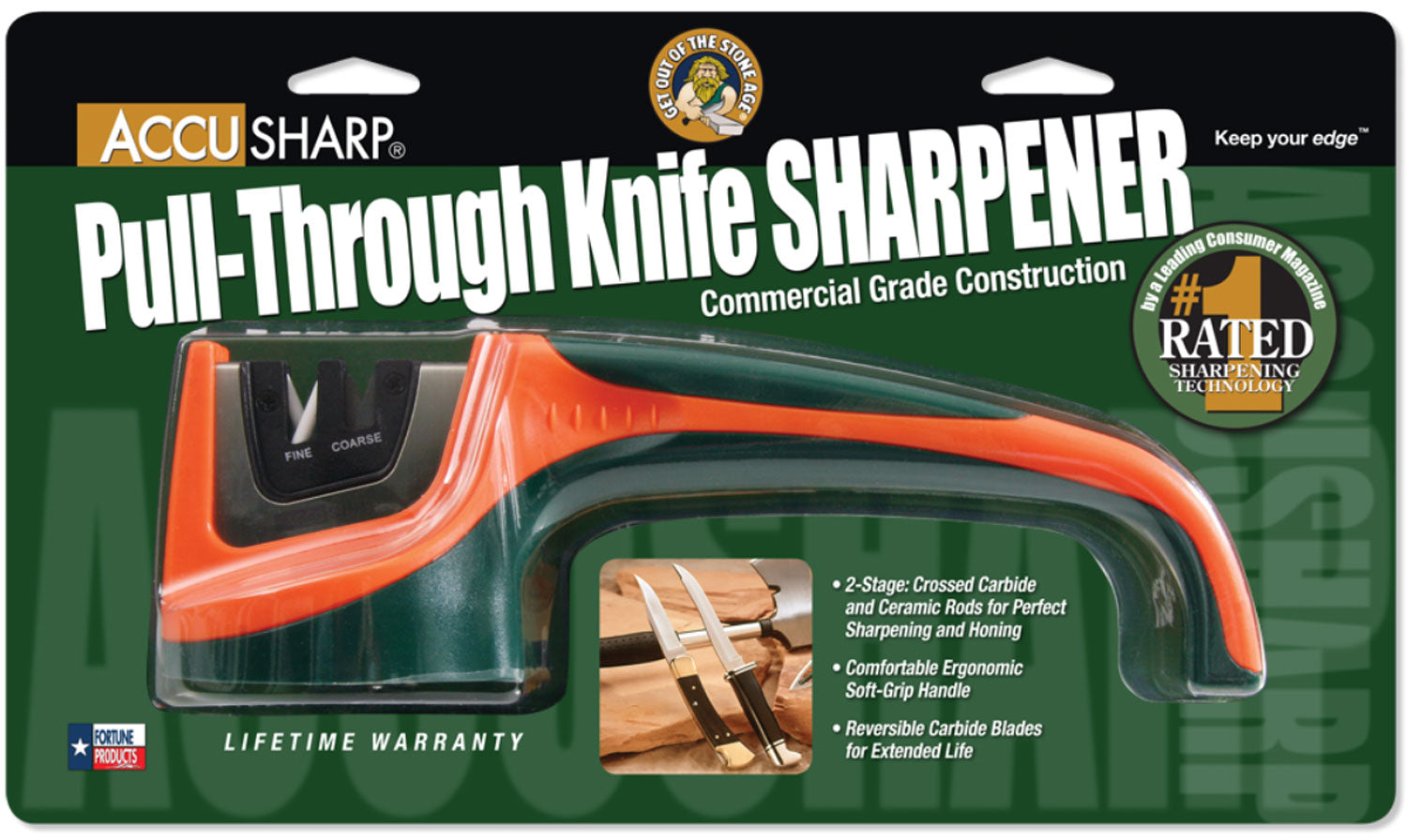 FPI 039C  ACCUSHARP PULL THROUGH SHARPENER OR/GRN