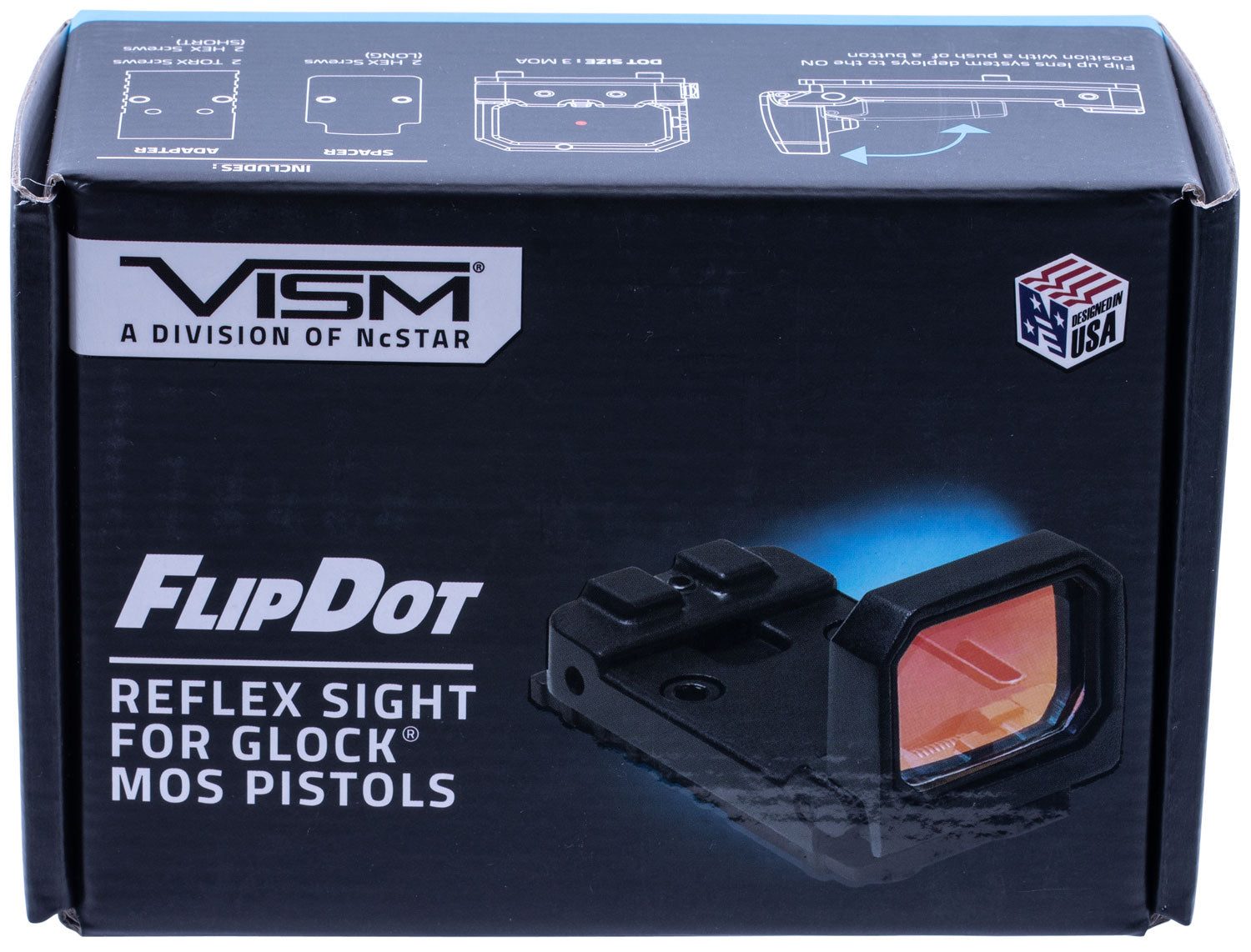 NC VDFLIPGLOM2   FLIP DOT RED DOT SIGHT FOR GLOCK