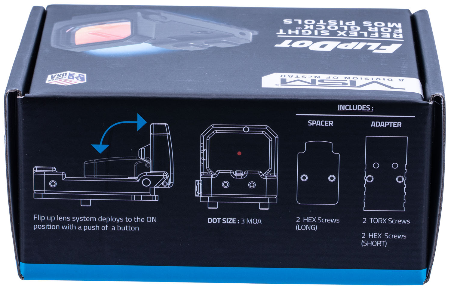 NC VDFLIPGLOM2   FLIP DOT RED DOT SIGHT FOR GLOCK