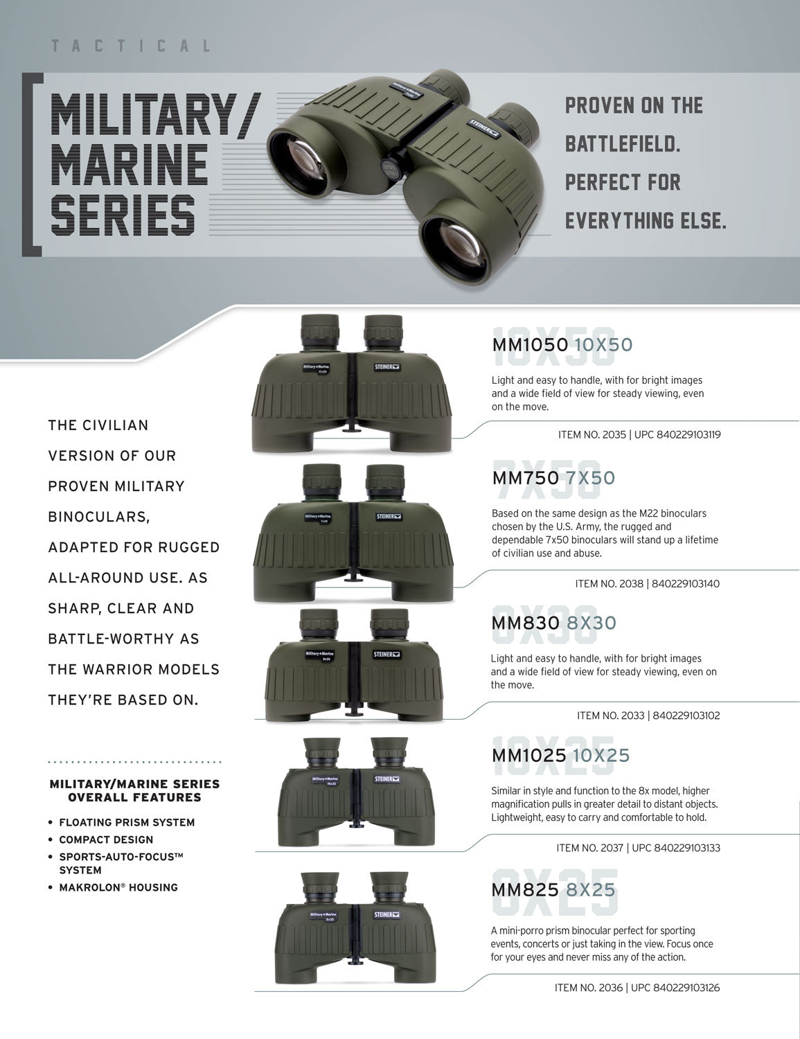STEINER 2035        MILITARY MARINE 10X50 PORRO