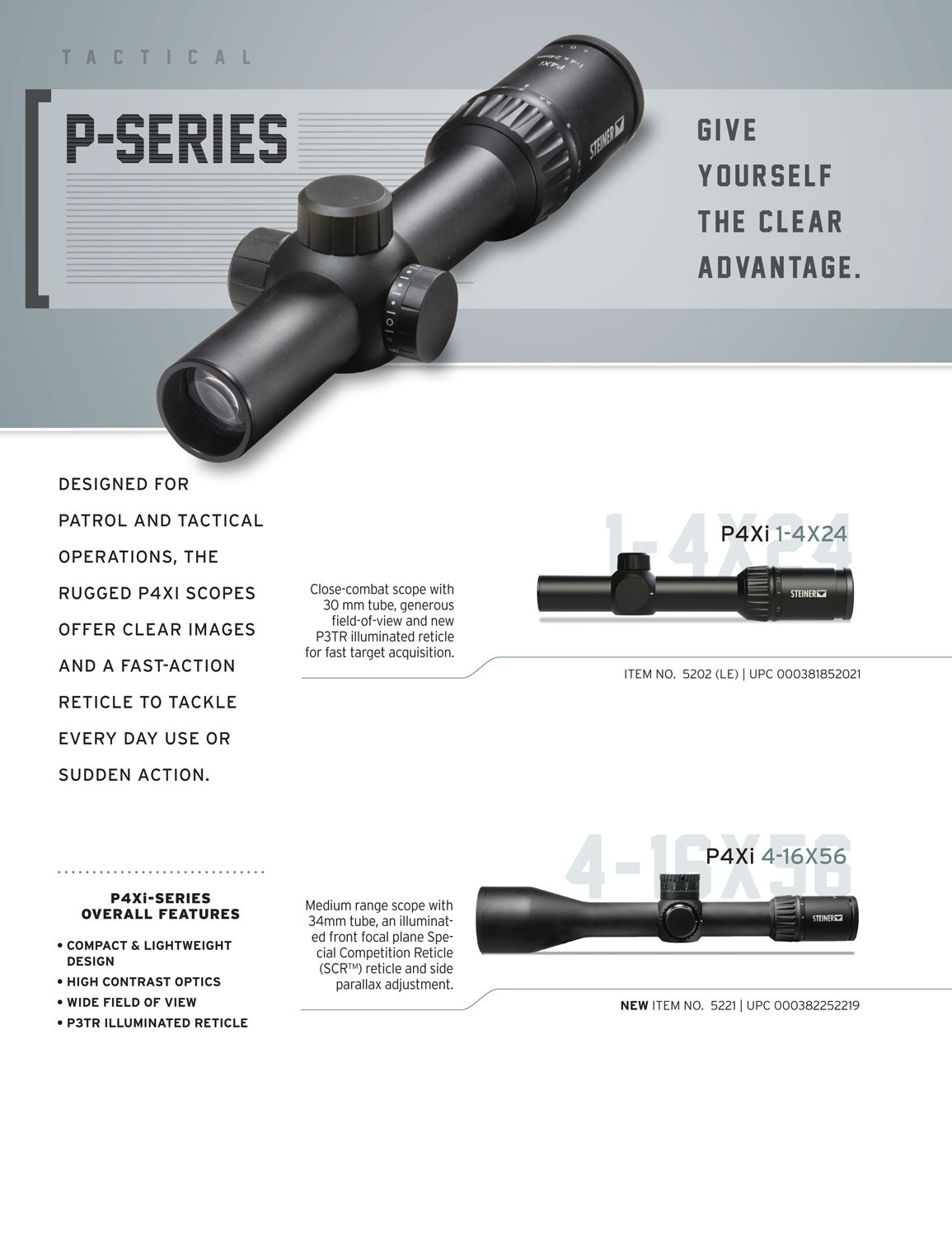STEINER 5202        P4XI 1-4X24MM P3TR W/LVR 30MM