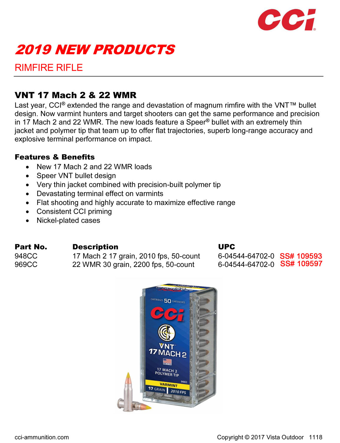 CCI 948CC   17MACH2            17 VNT       50/100