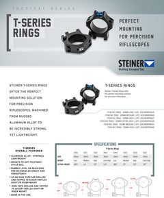 STEINER 5963        T-SERIES SCPE RINGS 30MM EX HI