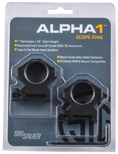 SIG SOA10020    ALPHA1 RNGS 1IN  MED  ALUM MAT BLK