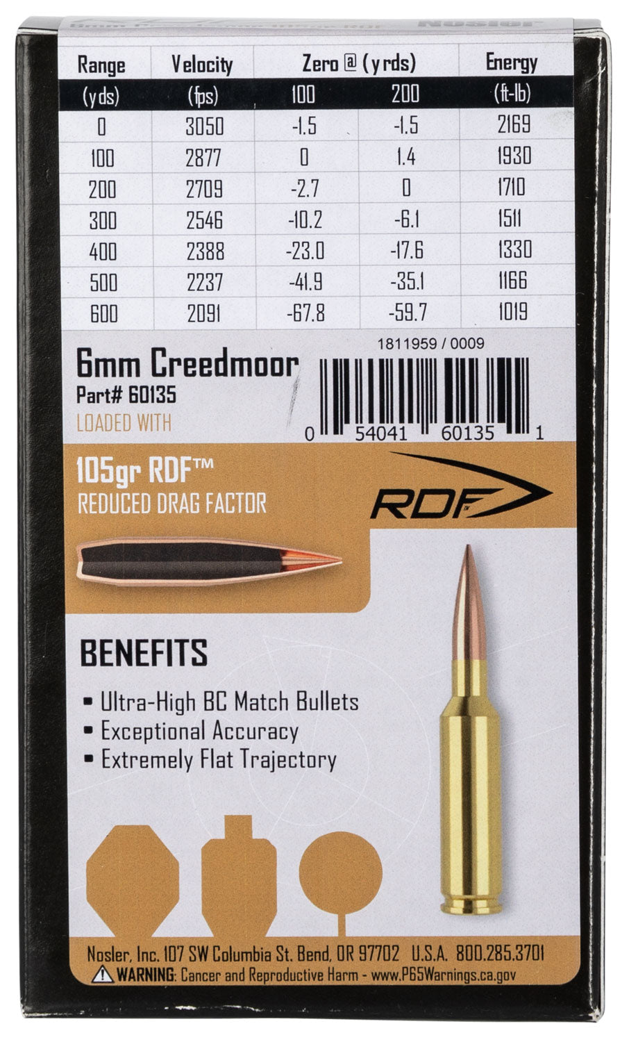 NOS 60135 MATCH  6MM CRD 105 RDF HPBT        20/10
