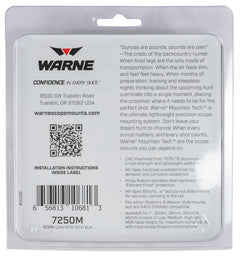 WARNE 7250M       M-T 40MM RINGS LOW MATTE