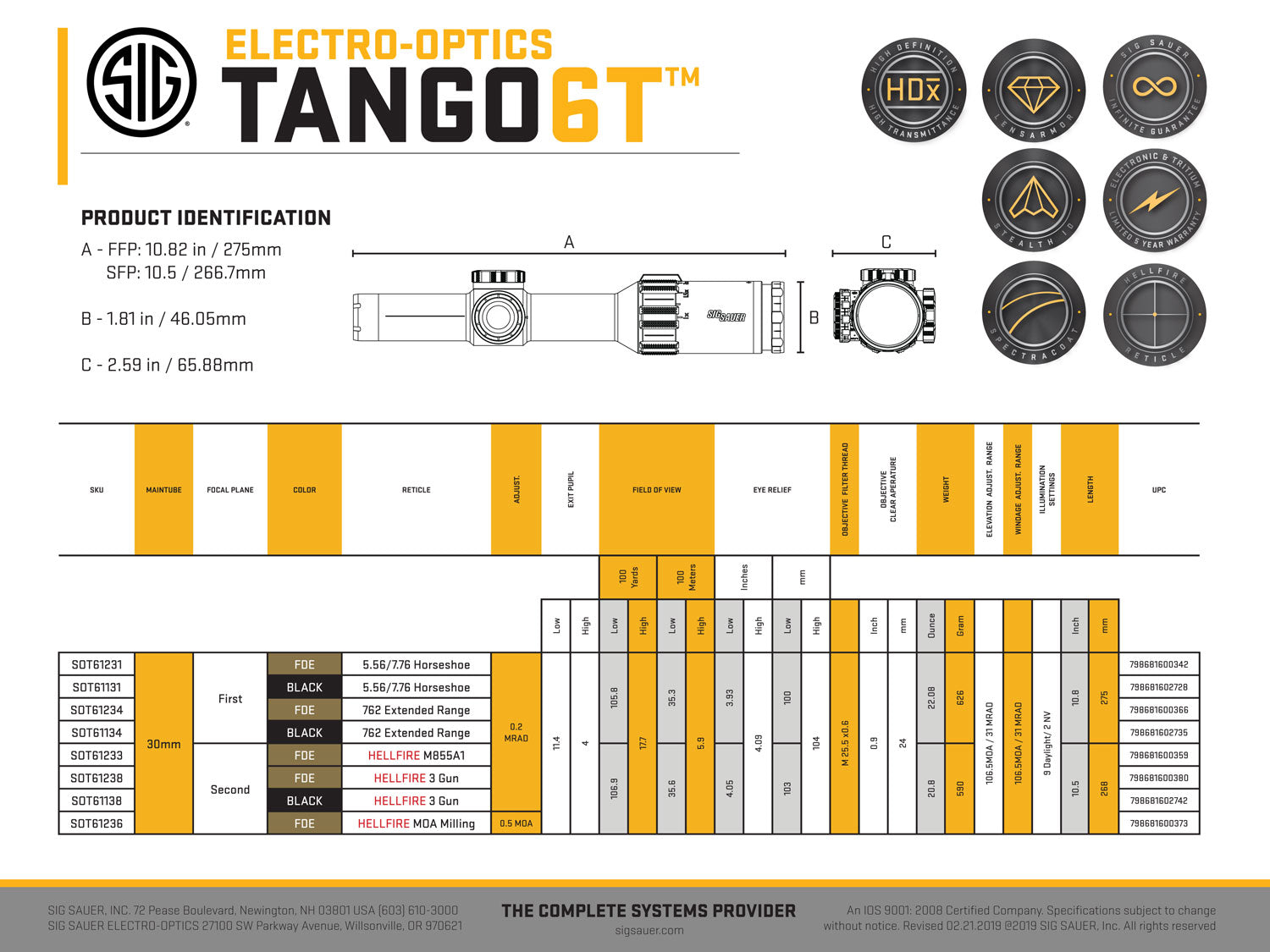 SIG SOT61231*   TANGO6T 1-6X24IL HORSESHOE    FDE