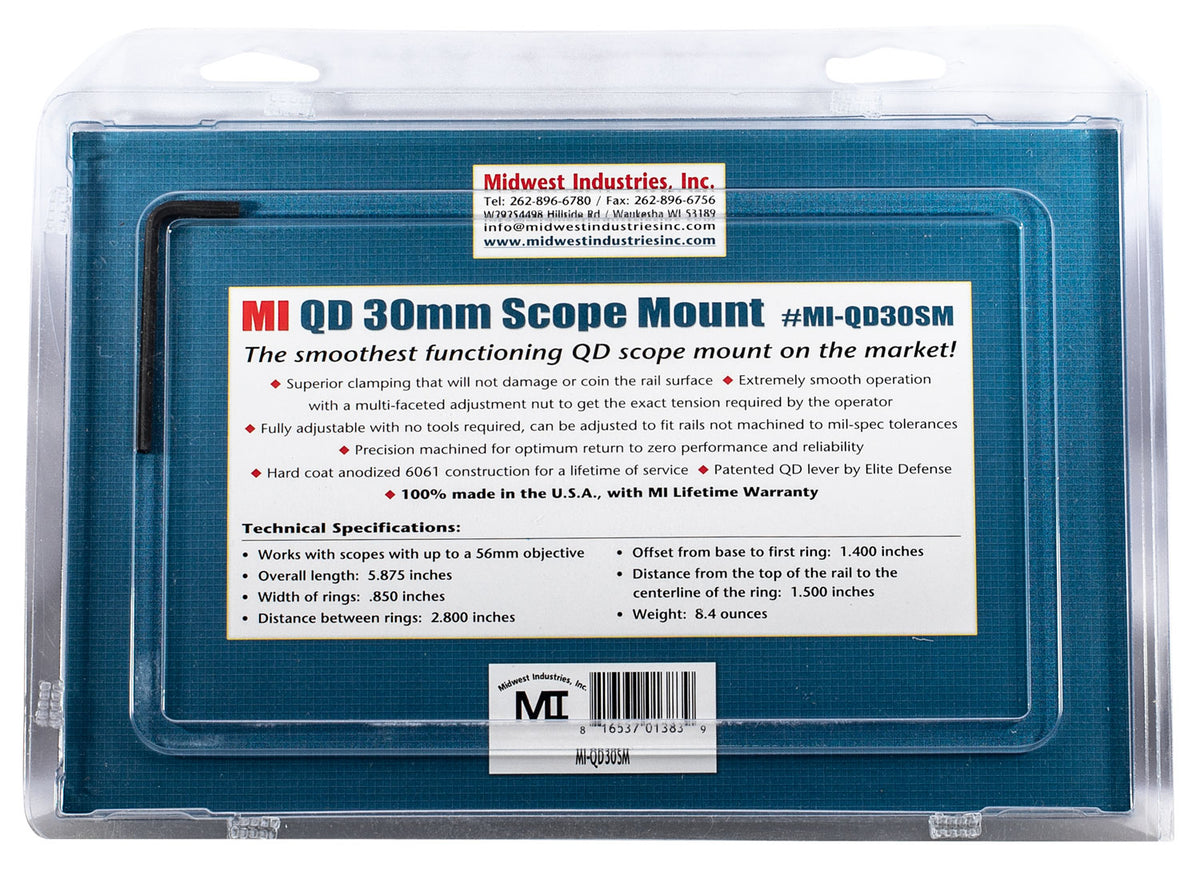 MIDWEST MI-QD30SM       30MM QD SCP MNT 1.5 OFFSET