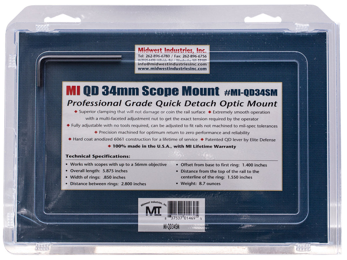 MIDWEST MI-QD34SM       34MM QD SCP MNT 1.5 OFFSET