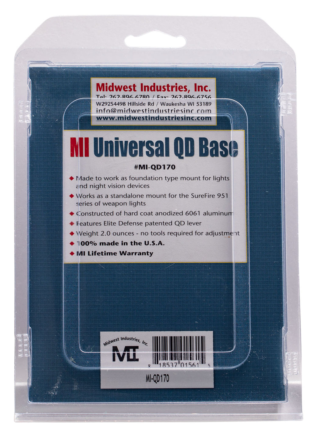 MIDWEST MI-QD170        QD OPTIC MOUNT