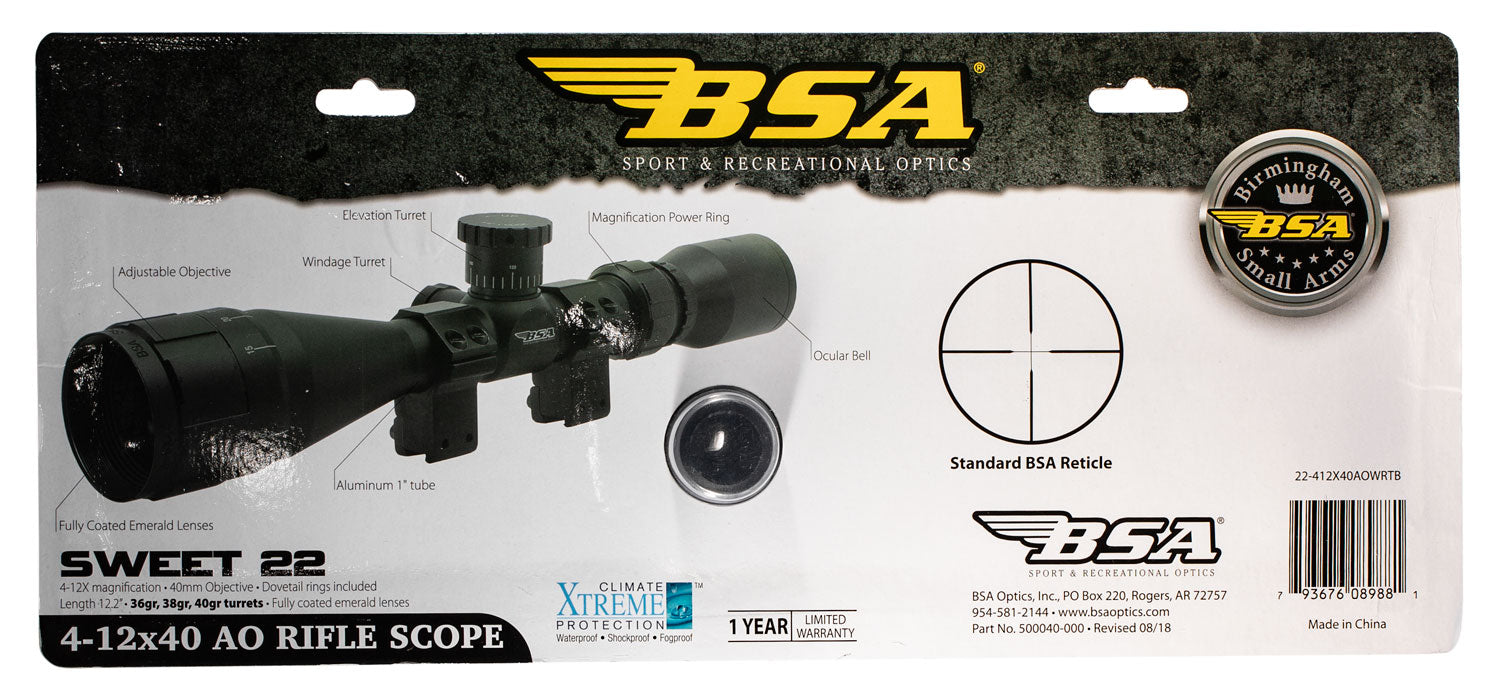 BSA 22-412X40AOWRTB   SWEET22 AO 4-12X40AO DPX