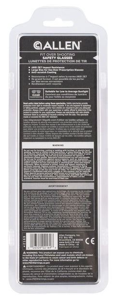 ALLEN 2169   GLASSES SHOOTING  FIT OVER CLEAR LENS