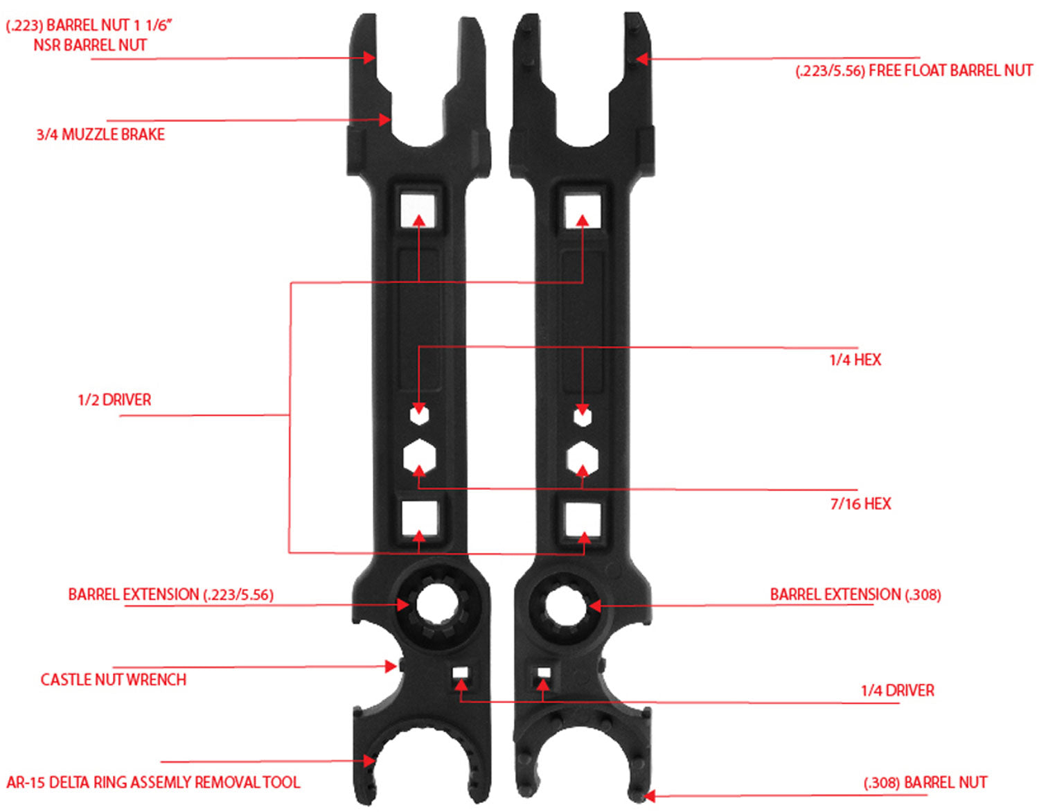 TACFIRE TL022      AR15/AR10 ARMORERS WRENCH