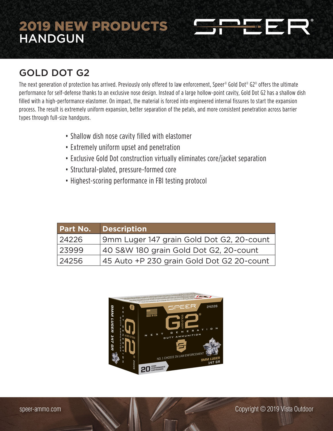SPEER 24256   GOLD DOT 2 45A   230 GD2       20/10