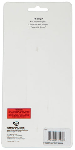 STL 75176  STINGER LITHIUM ION BATTERY EX ULTRA