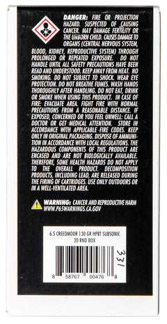 ATOMIC 00476 6.5CRD      130 SUBSONIC HPBT   20/10