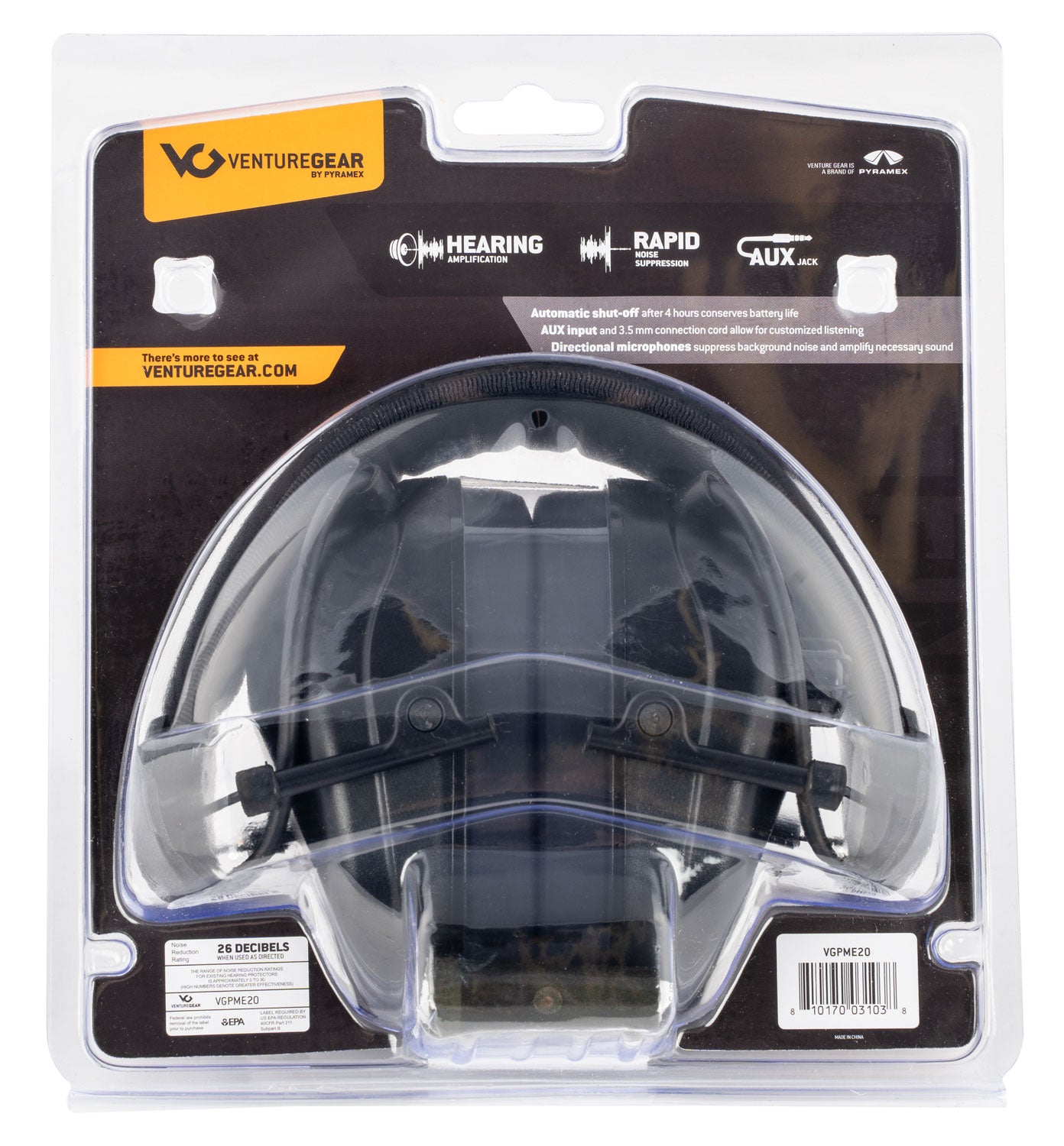 PYRA.VGPME20     SENTINEL ELEC MUFF NRR26 BLACK