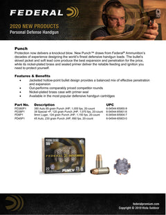 FED PD9P1          9MM  124 PUNCH JHP        20/10