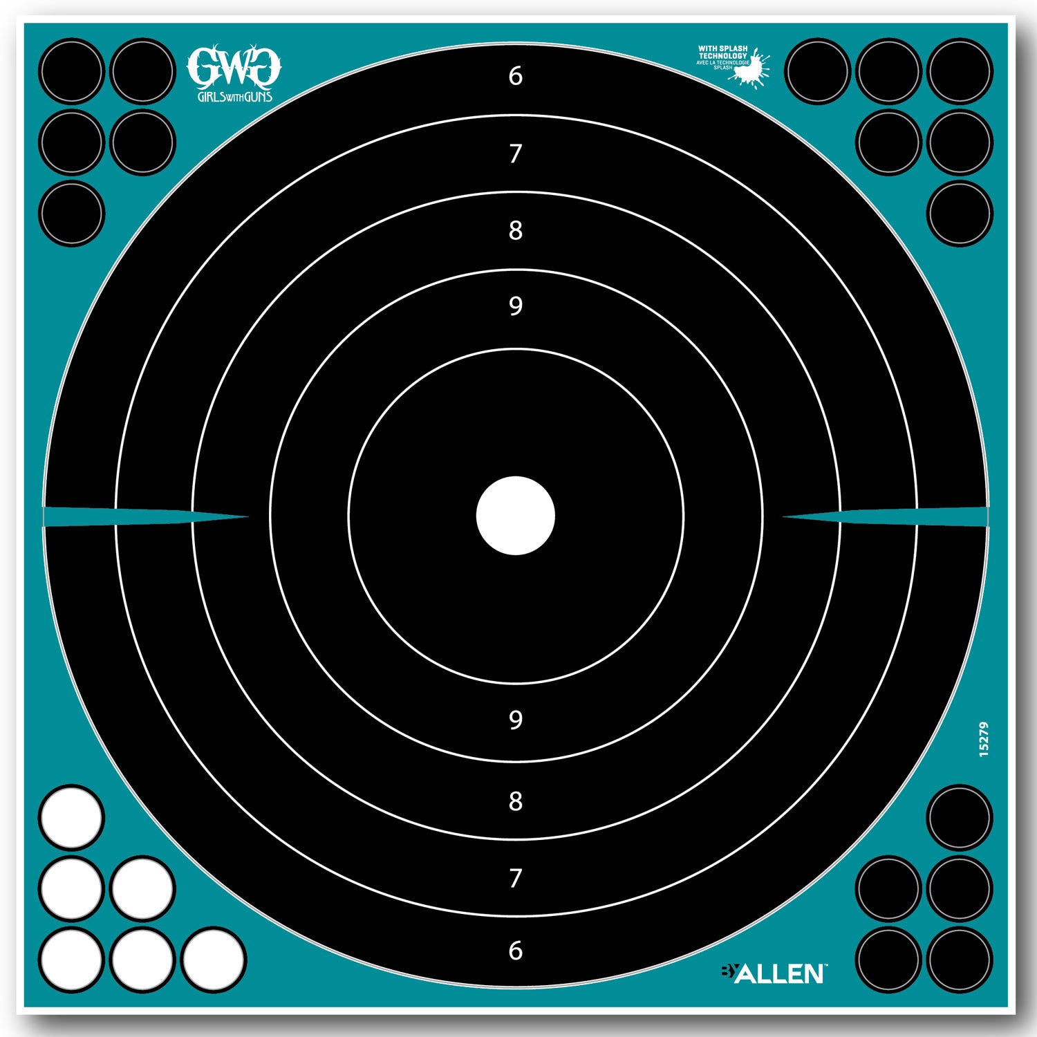 ALLEN 15279    GWG SPLSH ADHSVE 12" BLLSEYE   5PK