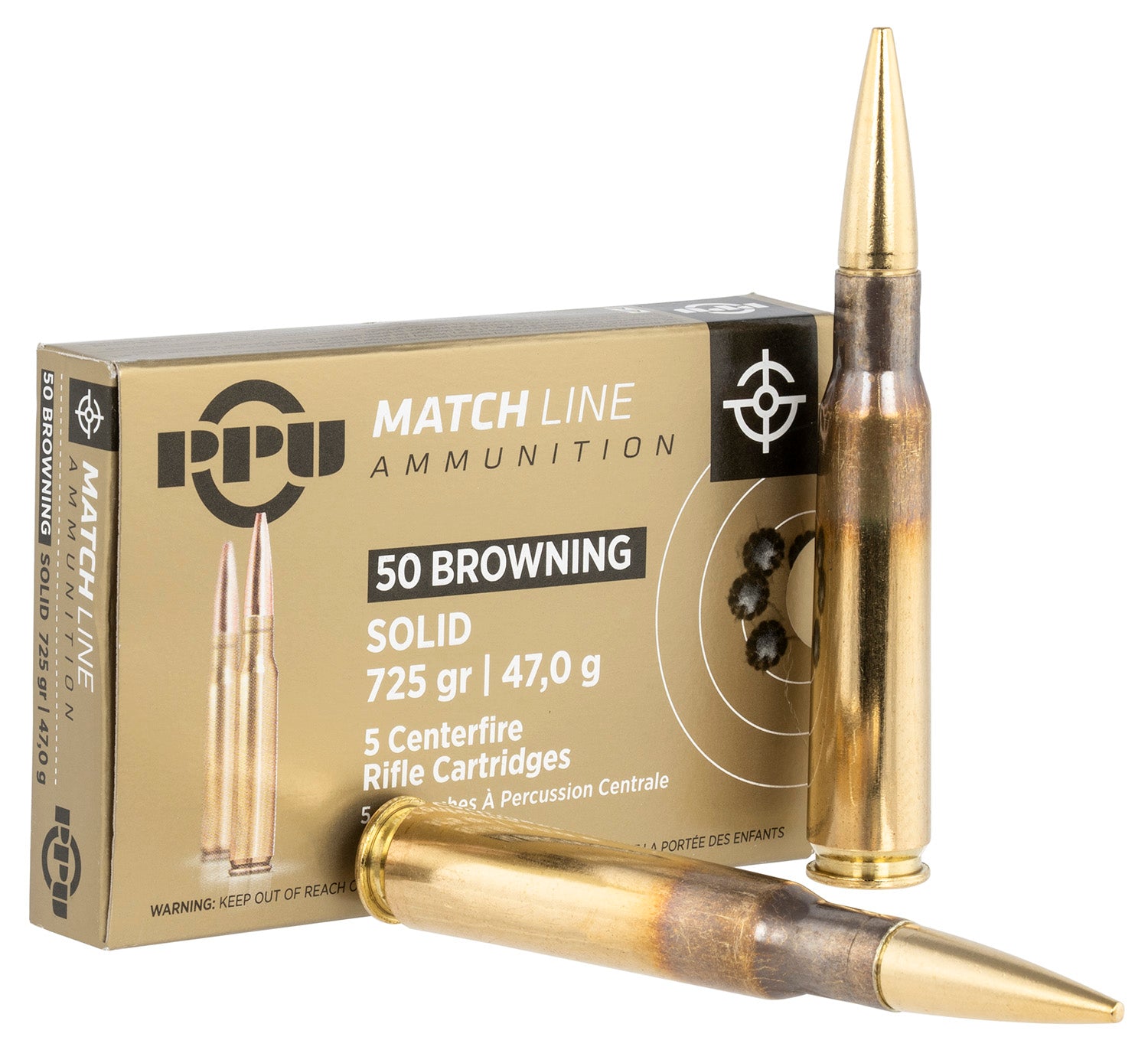 PPU PPM50       50BMG MATCH 725 FMJ           5/20