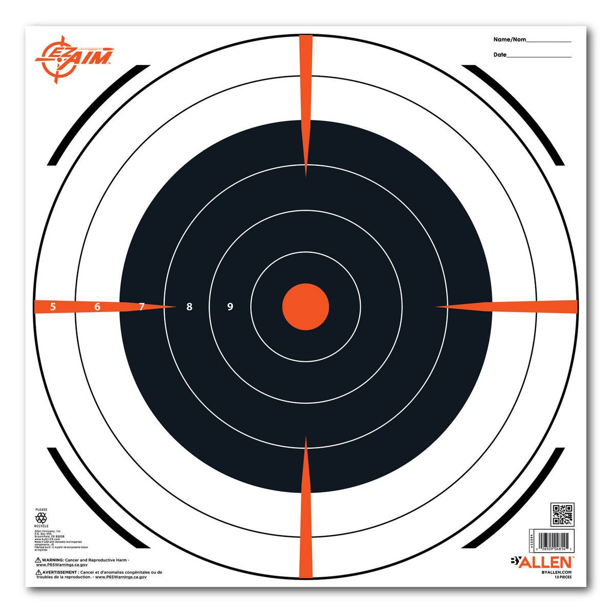 ALLEN 15334   EZAIM PAPER 12IN BULLSEYE 12 PK