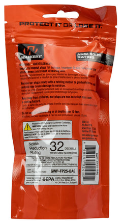 WLKR GWP-FP25BAG       FOAM EAR PLG 25PAIR NRR32DB