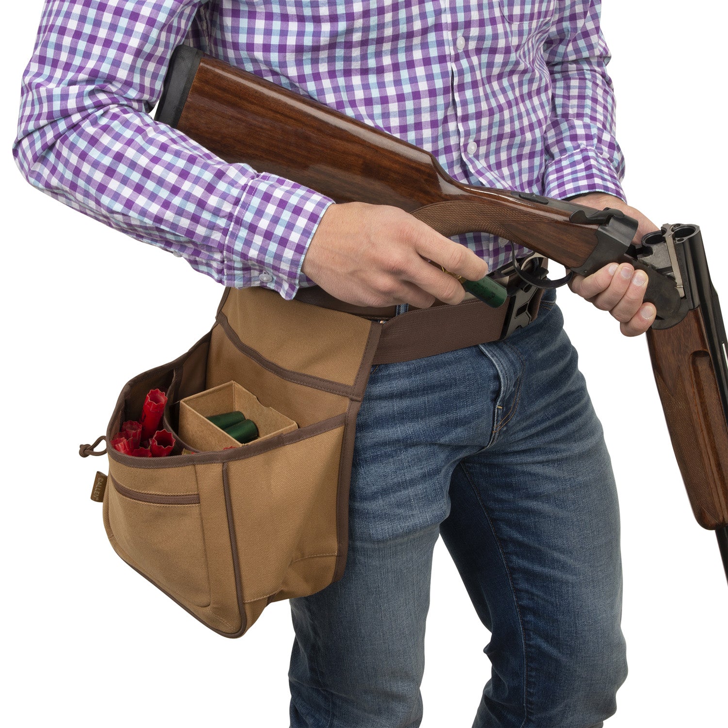 ALLEN 8332   RIVAL DBL COMPARTMENT SHELL BAG TAN