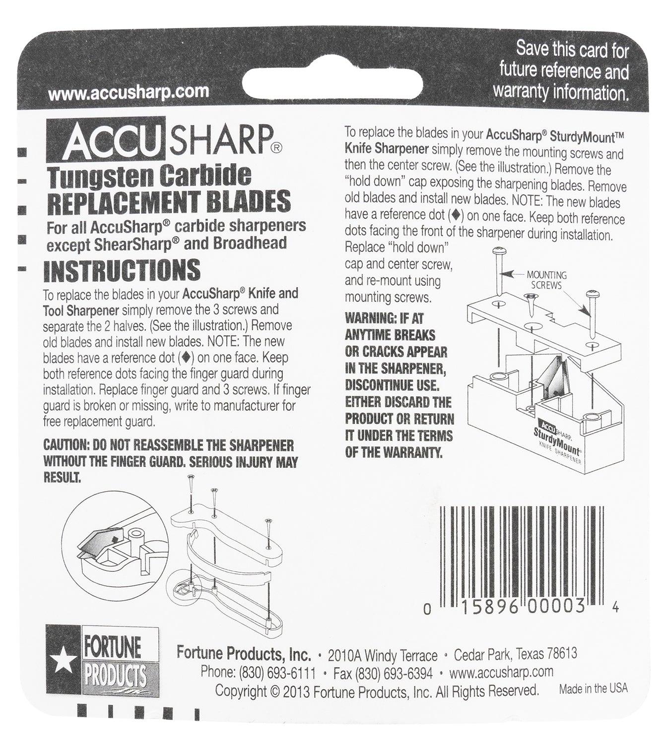 FPI 003   ACCUSHARP/STURDY MNT REPLACEMENT BLADES