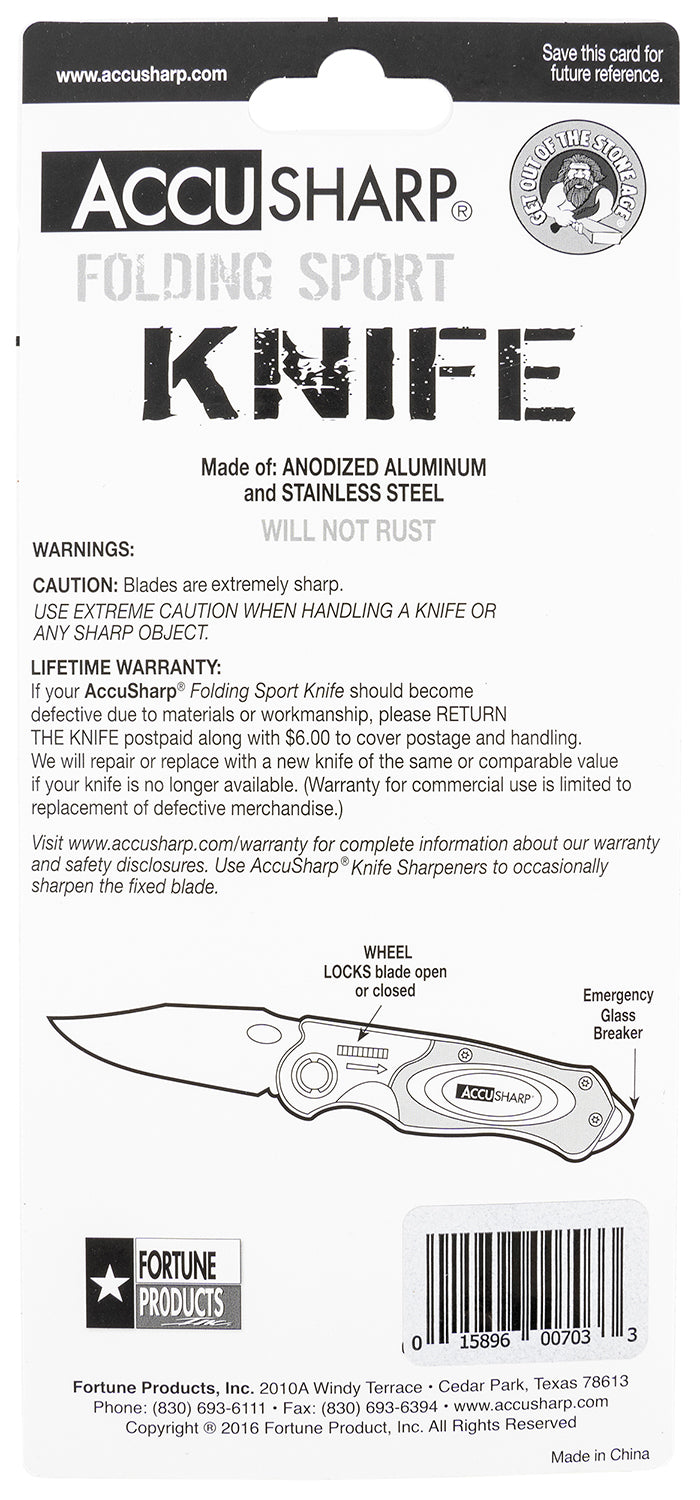 FPI 703C  ACCUSHARP FOLDING SPORT KNIFE BLACK