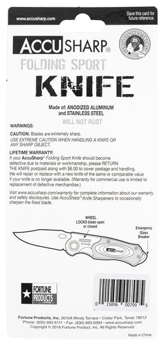 FPI 709C  ACCUSHARP FOLDING SPORT KNIFE BLZ ORG