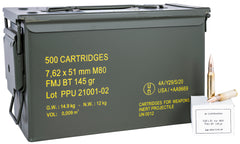 PPU PPRM762M    7.62X51 145 FMJBT RNGMSTR   500 RD