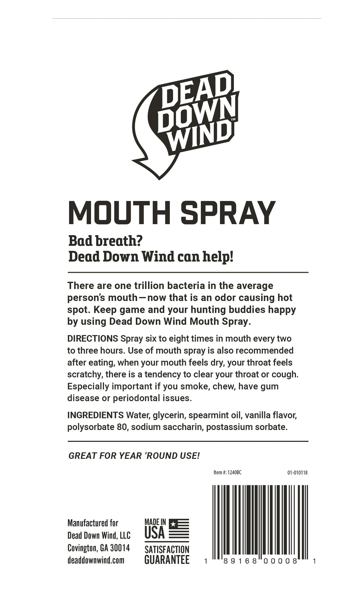 DDW 1240BC     MOUTH SPRAY
