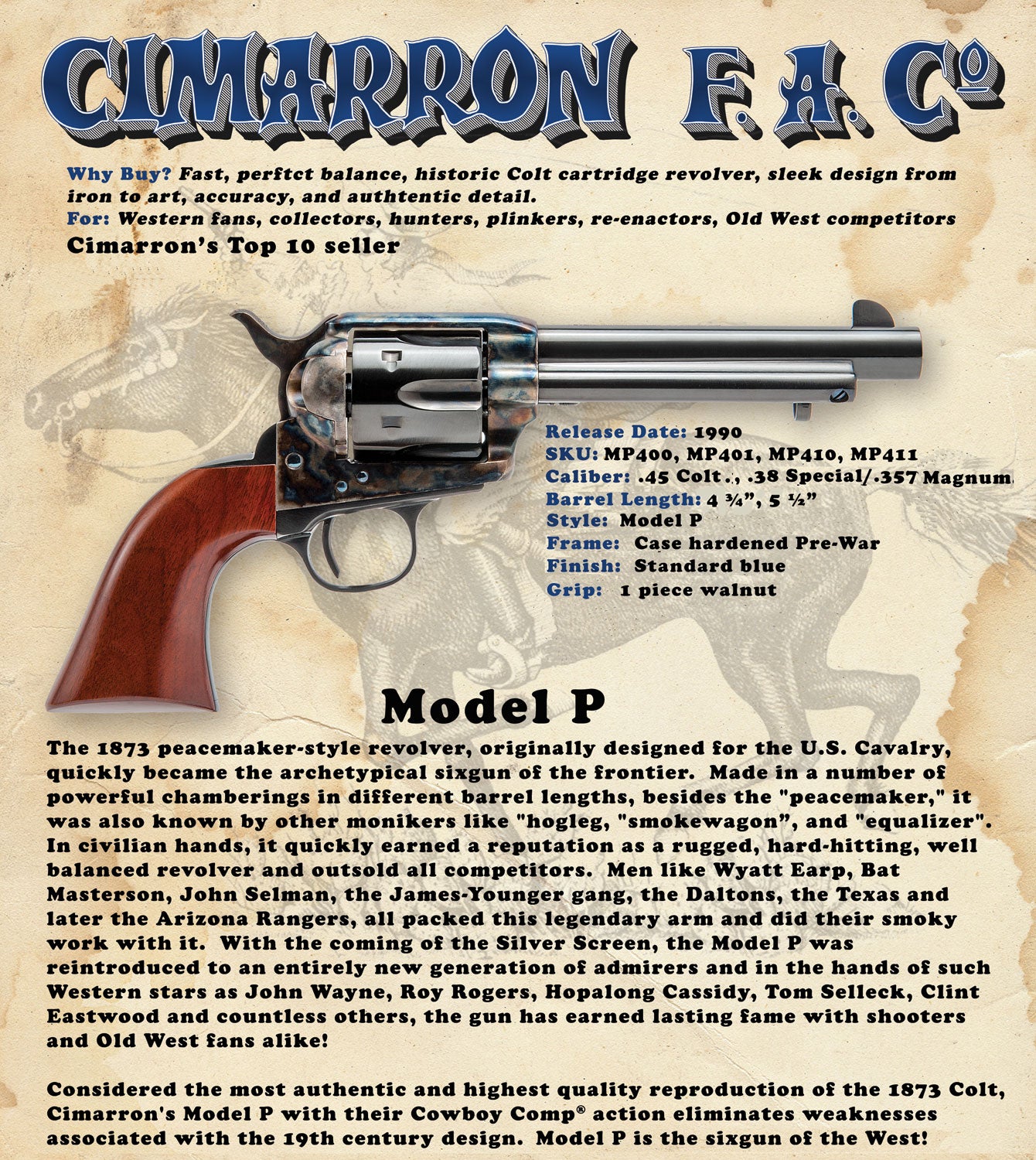 CIM MP410       MODEL P     4.75IN 45LC PW