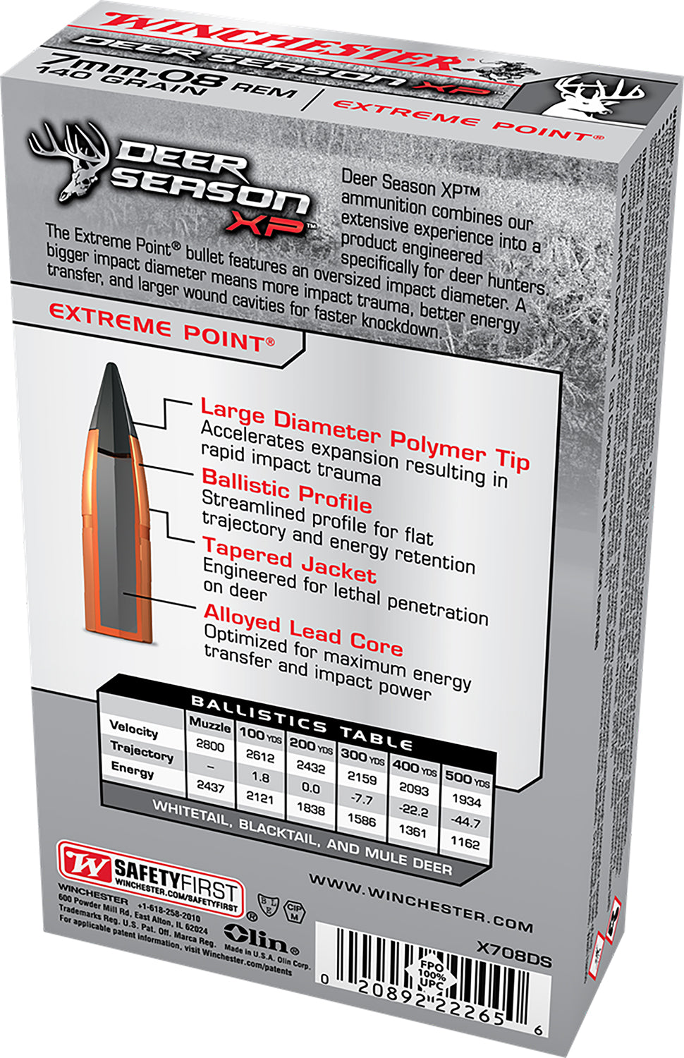 WIN X708DS          7MM08   140 EXT DEER     20/10