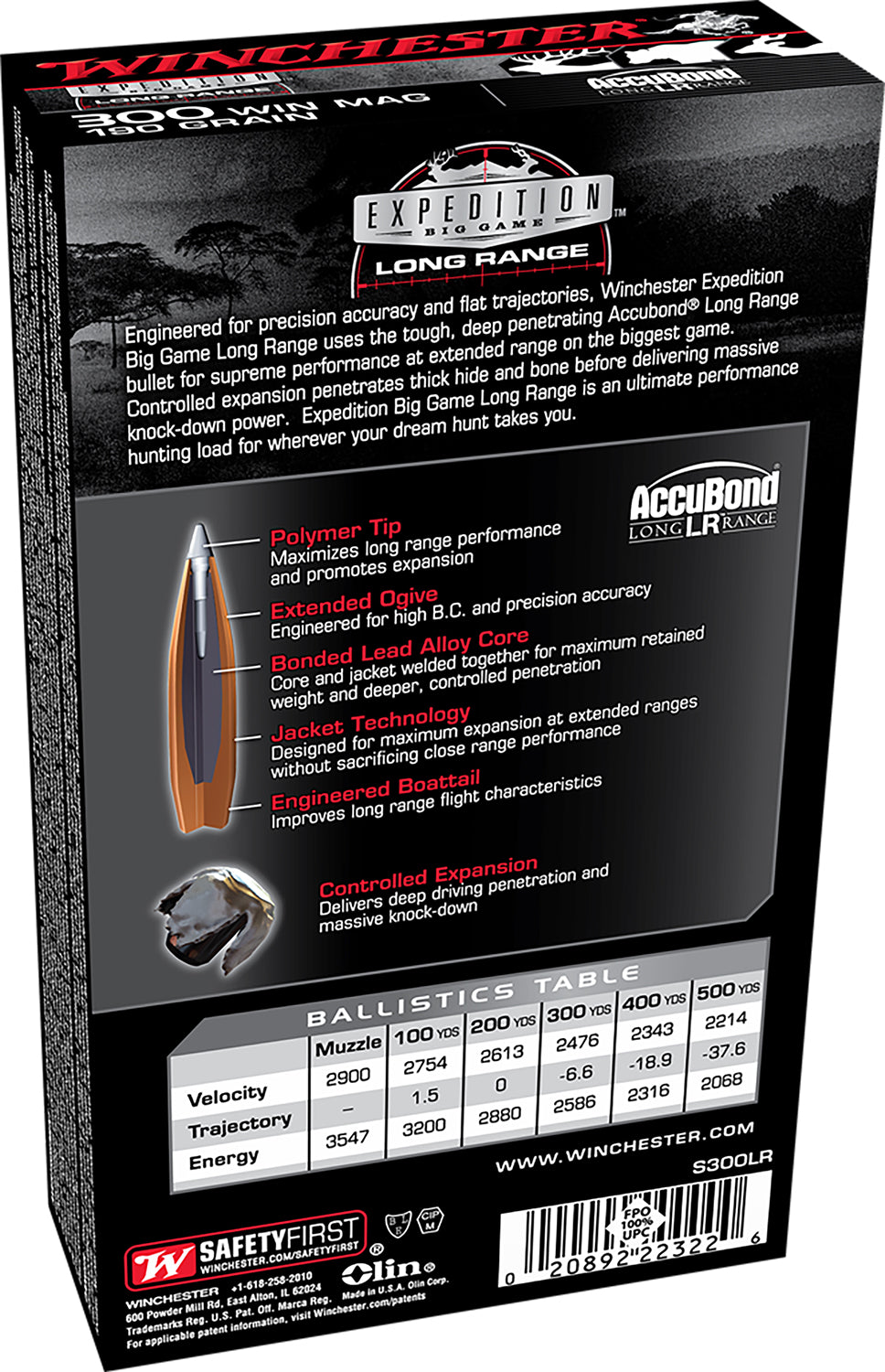 WIN S300LR          300WIN  190 AB  EXPBG    20/10