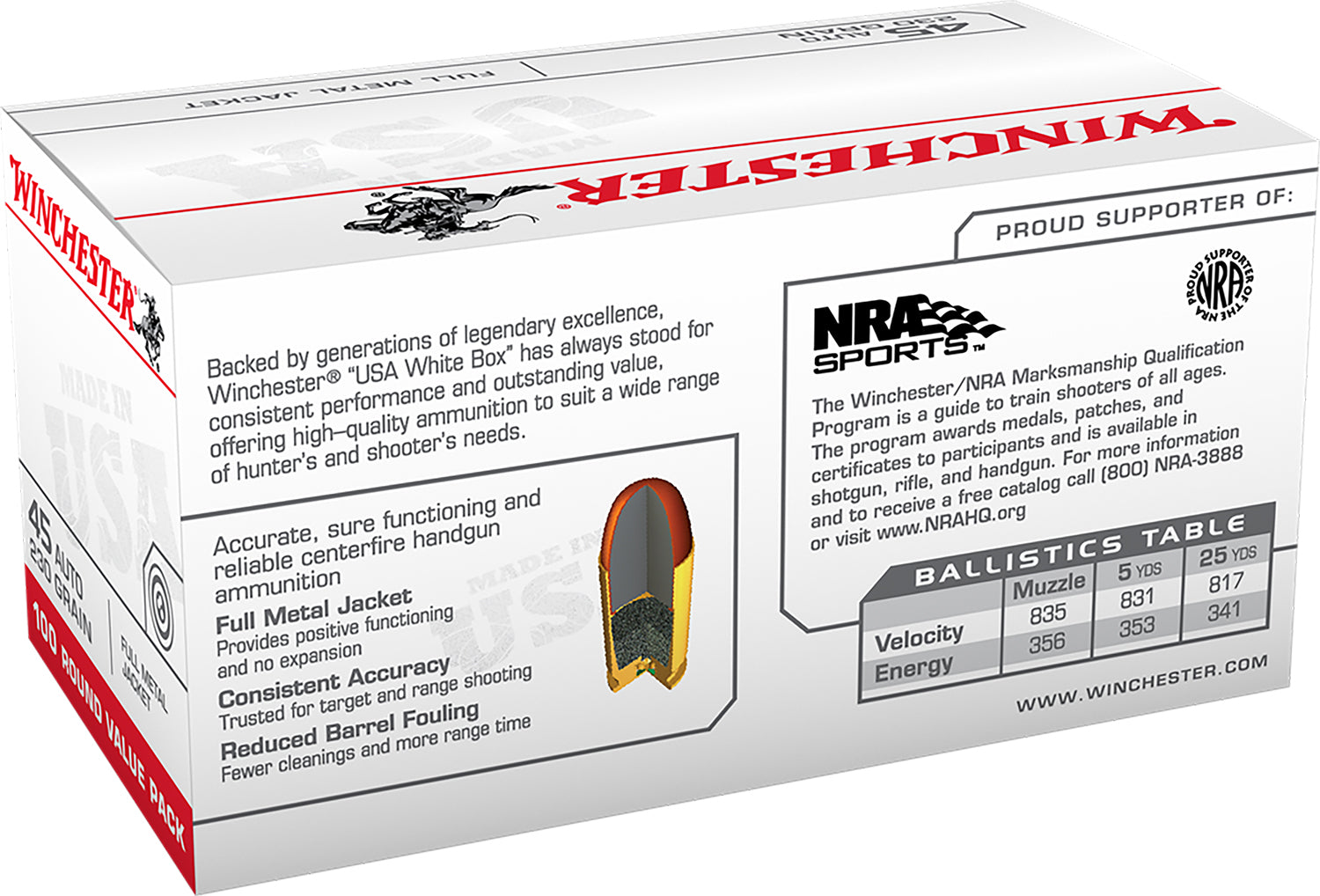 WIN USA45AVP        45      230 FMJ        100/05