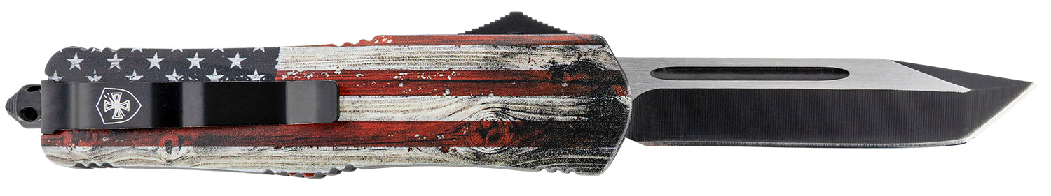 TEMP LWUS231   LRG   WOOD US FLAG TANTO 440C BLK