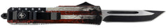 TEMP MWUS231   SLIM G2 WOOD US FLAG TANTO 440C BLK