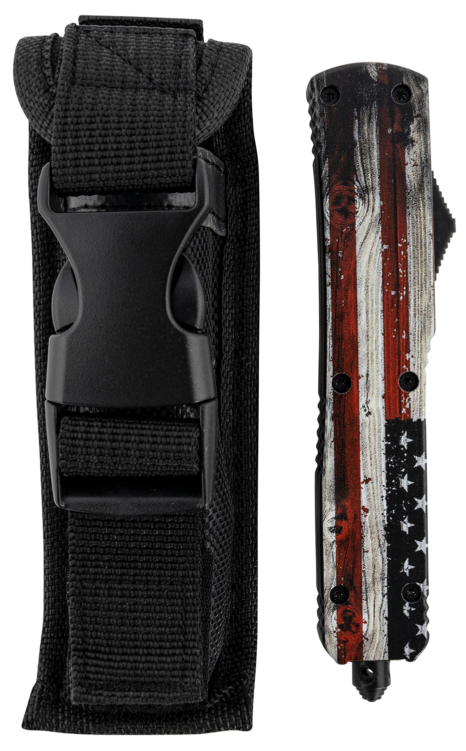 TEMP MWUS231   SLIM G2 WOOD US FLAG TANTO 440C BLK
