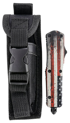TEMP SWUS232   SML G2 WOOD US FLAG TANTO 440C SLV