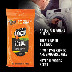 DDW 11913      DRYER SHEETS NATURAL WOODS