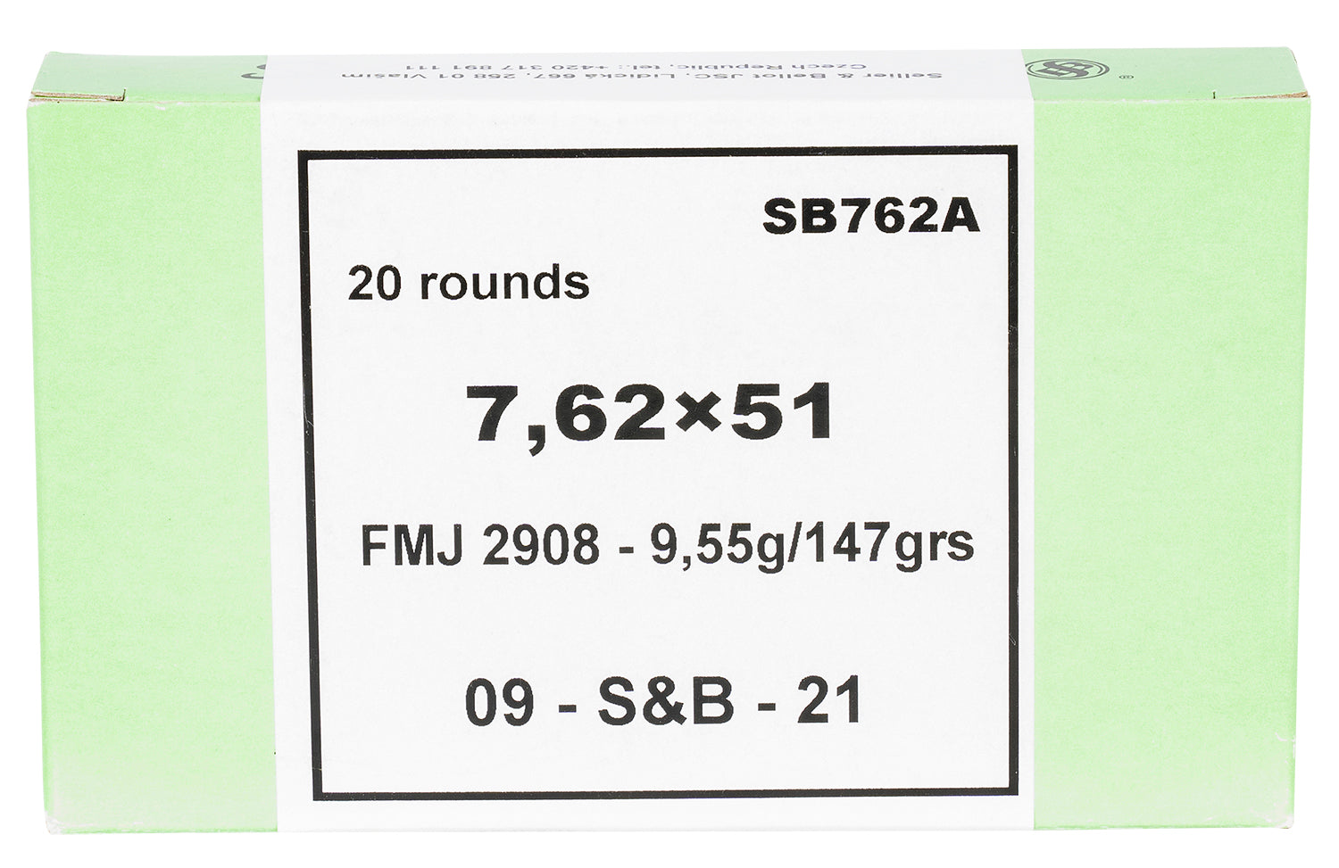 S&B SB762A         7.62X51 147 FMJ           20/30