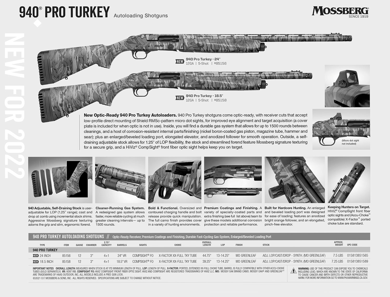 MOSS 85158 940 PRO  12 18.5 3    TKY      MO GRNLF